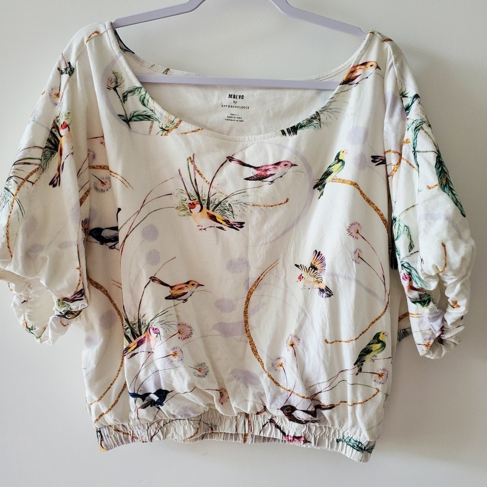 VGUC ANTHROPOLOGIE MAEVE BIRD OFF SHOULDER TOP